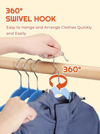 HOUSE DAY 14 Inch Kids Velvet Hangers 50 Pack, Durable Big Kids Hanger - Image 7