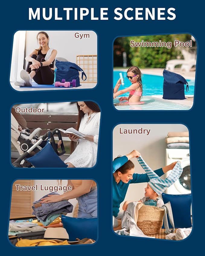 babygoal Travel Laundry Bags 2 Pack, Gym and Swimming-Washable Waterproof Wet - Image 5