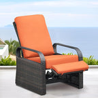 ART TO REAL Automatic Adjustable Patio Recliner Chair Relaxing Sofa Outdoor Wicker Armchair Furniture Aluminum Frame Lounge with Soft Thicken Cushion - Image 9
