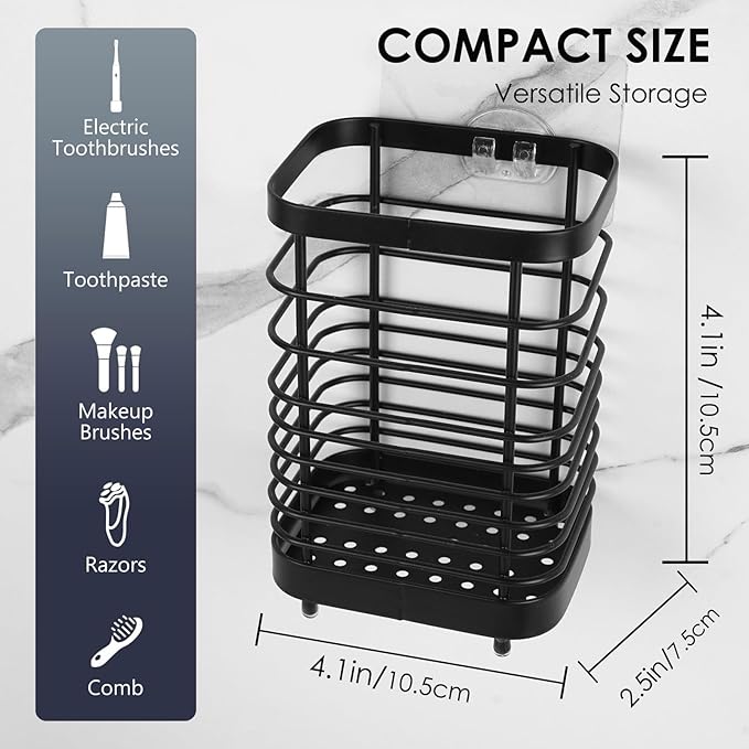 Wall Mount Toothbrush Holder for Bathroom, Stainless Steel Rustproof Toothbrush - Image 2