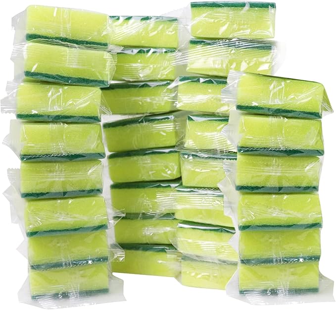 30 Pack Sponge Individually Wrapped, Non Scratch Scrouing Sponges by GWZiehory