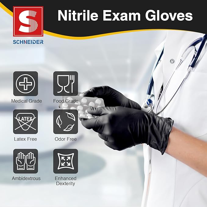 Schneider Nitrile Exam Gloves, and Food Prep - Image 2