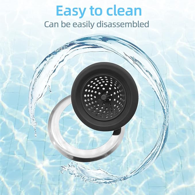 Mi hogar Sink Drain Strainer 2 Pack, 4.5” Wide Rim Silicone Kitchen Sink - Image 4
