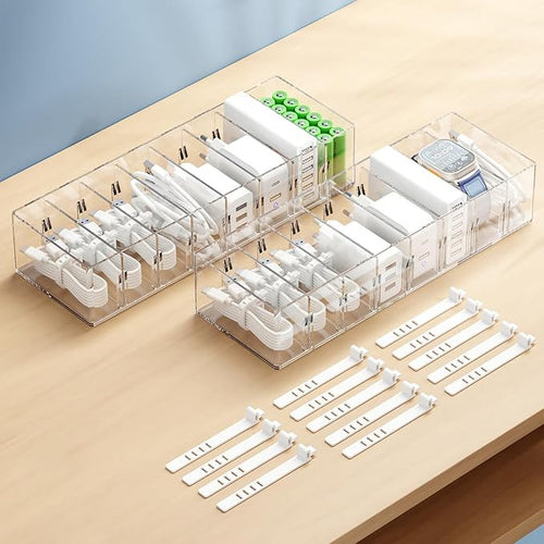 2 Pack Cable Storage Organizer Box by FRETONBA