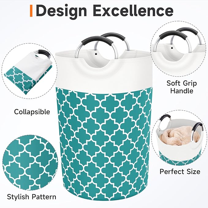 Large Laundry Basket Laundry Hamper Bag Washing Bin Clothes Bag Collapsible Tall - Image 3