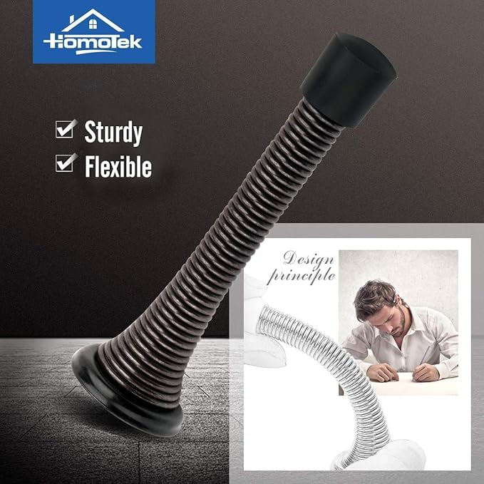 HOMOTEK 20 Pack Oil Rubbed Bronze Spring Door Stops, 3-1/8” Heavy Duty Door Stop - Image 2