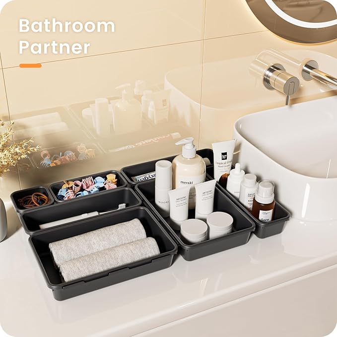 【】 【】 Black Drawer Organizer, Makeup organizer, 【Holds 177 - Image 2