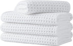 Microfiber Waffle Face Towels, 4 Pieces, Fast Drying, Lint Free 430 GSM by Unknown