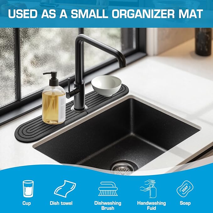 Diatomite Stone Faucet Mat For Kitchen Sink-Absorbent Fast Drying Stone Sink - Image 3