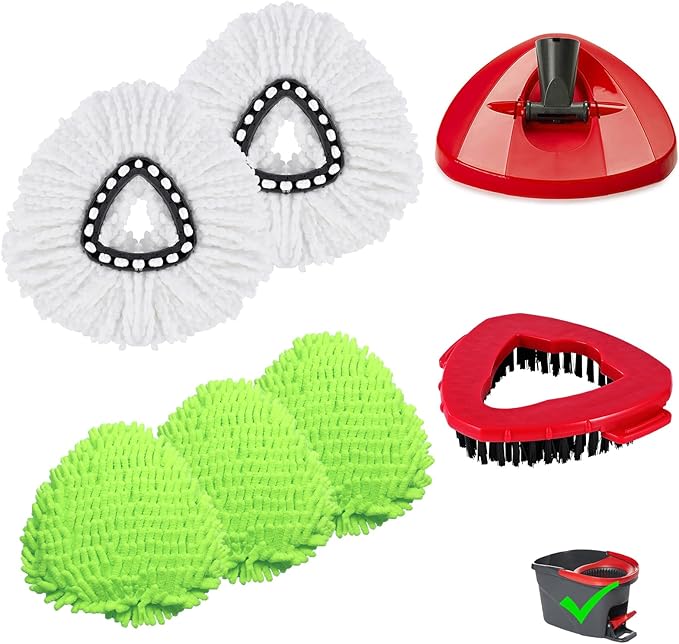 7 Pack Reusable Microfiber Mops Pads Compatible by BywoBywo