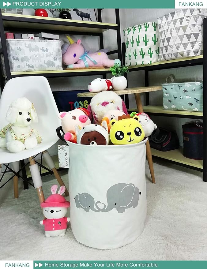 FANKANG Storage Basket, Nursery Hamper Canvas Laundry Basket Foldable - Image 5