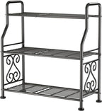 GIOTORENT Plant Stand Outdoor Indoor 3 Tier Metal Waterproof - 29.1" Plant Shelf for Patio, Balcony, Living Room, Large Capacity Tiered Plant Rack, Black - Image 6