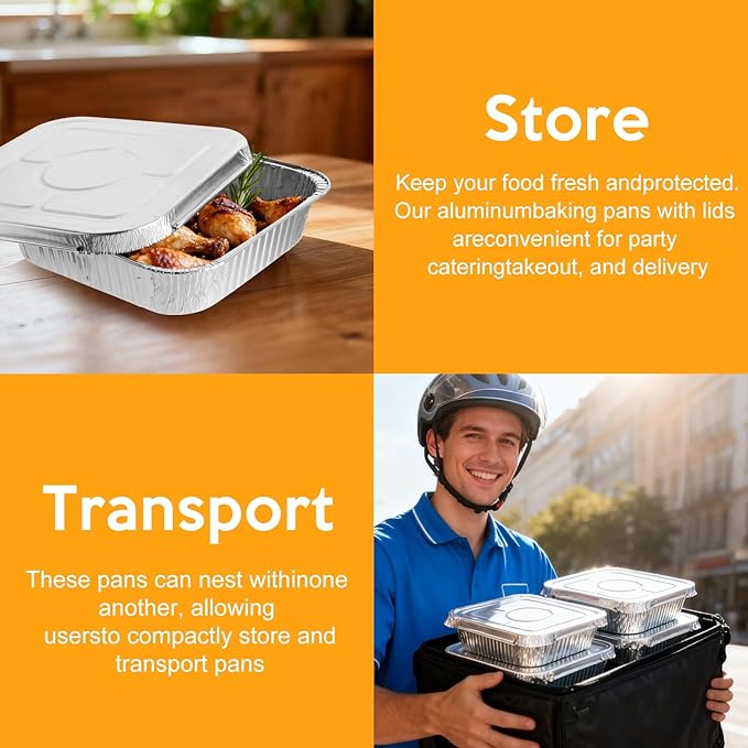 8"x8" Disposable Aluminum Foil Pans - Image 5