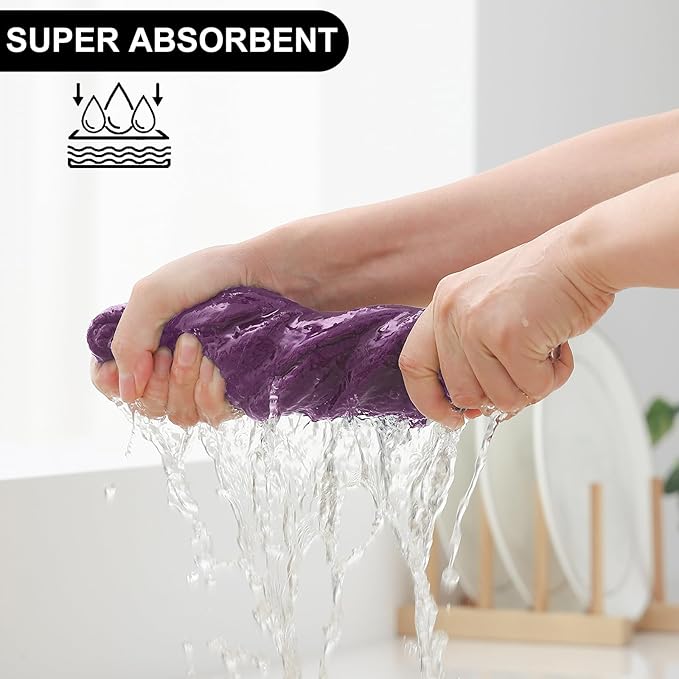 Homaxy Kitchen Towels and Dishcloths Set, 12 x 12 and 13 x 28 Inches, Super - Image 4