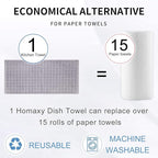 Homaxy 100% Cotton Terry Kitchen Towels, Checkered Designed, Soft and Super - Image 7