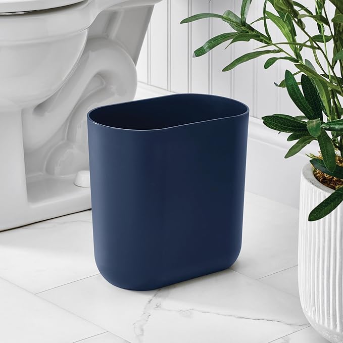 iDesign Small Slim Plastic Bathroom Trash Can, Garbage Can - Image 3