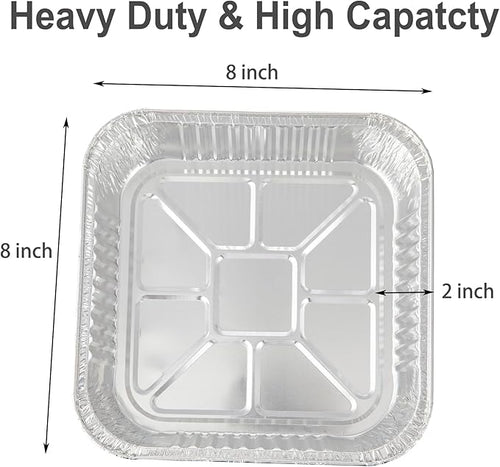 10pack- 8 x 8 Aluminum foil Pans Disposable Heavy Duty Square baking Cake Pan - Image 2