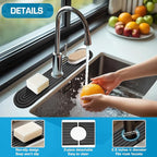 Diatomite Dark Gray-Oval 15.7" Kitchen Faucet Mat Stone Sink Tray – Quick - Image 6