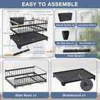 Dish Drying Rack with Drainboard, Rustproof Dish Rack - Image 4