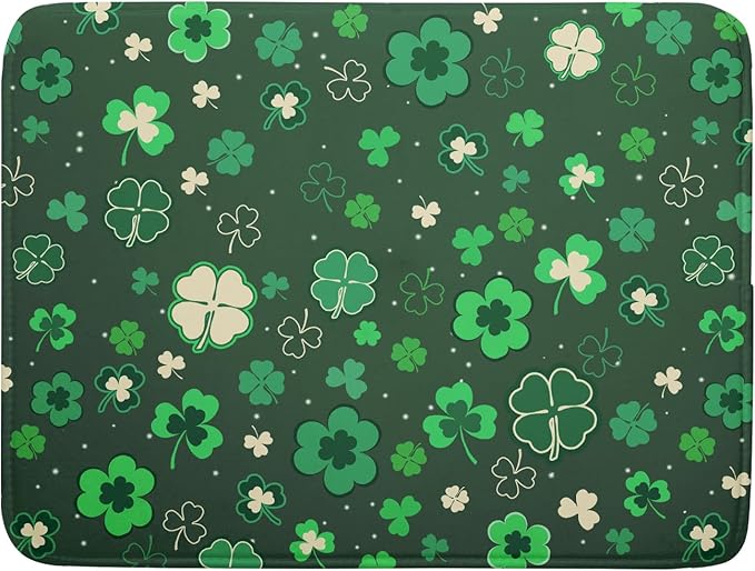 Happy St. Patrick's Day Dish Drying Mat by Kawani