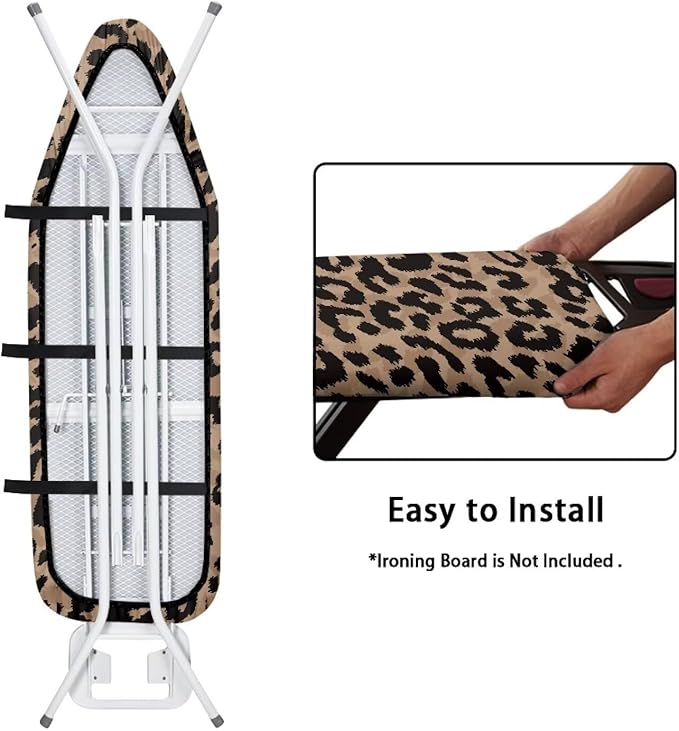 Brown Leopard Print Ironing Board Cover and Pad Soft Cover - Image 4