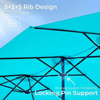 SUPERJARE 15FT Outdoor Umbrella for Patio, Double sided Pool Umbrellas with Fade Resistant Canopy, Large Table Umbrella for Deck, Market, Backyard - Light Blue - Image 9