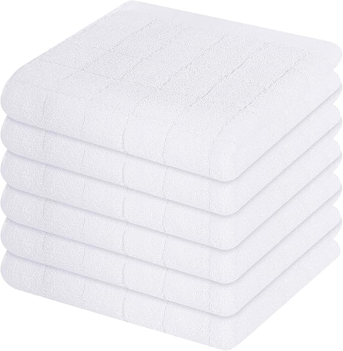 Mordimy 100% Cotton Terry Cloth Dish Cloths, Soft and Absorbent Checkered Dish by Mordimy
