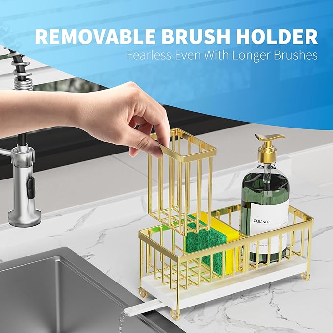 Cisily Sponge Holder for Kitchen Sink, Sink Caddy Organizer - Image 3