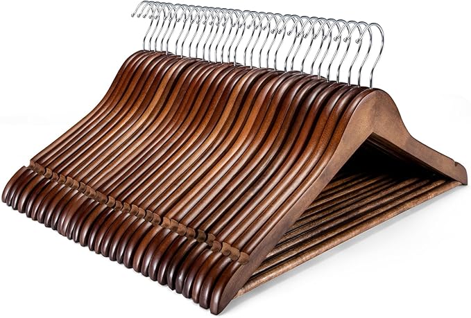 HOUSE DAY Bulk Wooden Hangers 150 Pack, Heavy Duty Wood Coat Hangers by HOUSEDAY