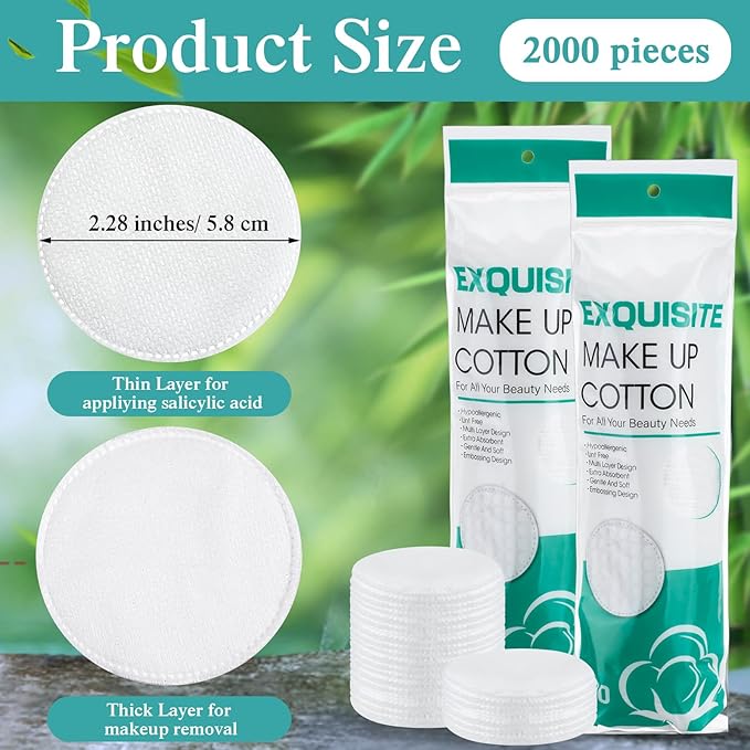 Maxcheck 2000 Pcs Cotton Rounds Bulk Exfoliating Rounds - Image 2