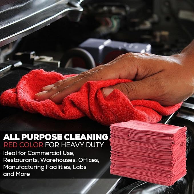 Simpli-Magic Cotton Shop Towels 14"x12" – Reusable Cleaning Shop Rags - Image 3