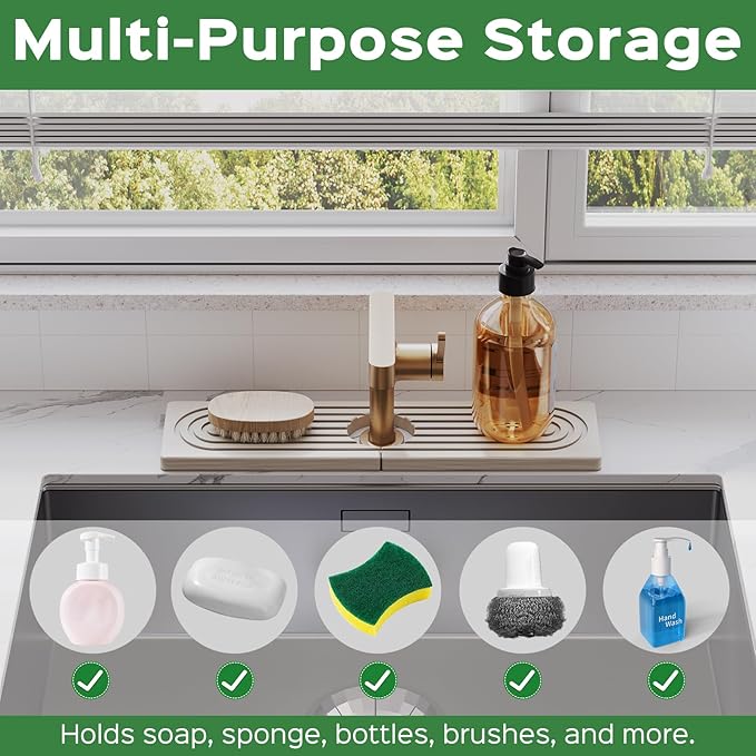 16 Inch Stone Faucet Mat for Kitchen Sink Splash Guard - Image 4