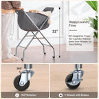 ELYKEN Laundry Cart with Wheels, 32”H Easy Rolling Laundry Hamper with - Image 2
