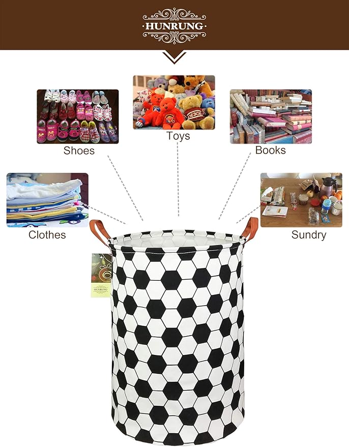 HUNRUNG Laundry Hamper, Large Canvas Fabric Lightweight Storage Basket Toy - Image 3