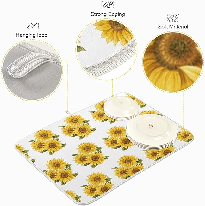 Absorbent Dish Drying Mat for Kitchen Counter - Image 4