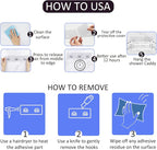 16-Pack Shower Caddy Adhesive Replacement, Transparent Adhesive Hooks Stickers - Image 3