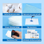 100Pcs Sterile Gauze Pads 3x3 Inch 12-Ply, 100% Cotton 3x3 Soft Gauze - Image 3
