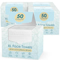 4 Pack of 50 count XL Disposable Face Towels 10” x 12”, 100% Viscose Fibre by Fygrip