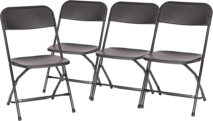 Flash Furniture Hercules Series Big & Tall Stackable Plastic Folding Chairs, Extra Wide Commercial Event Seats, Set of 4, Black - Image 16