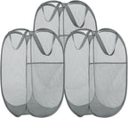 BATTOO 3 Pack Collapsible Laundry Basket Strong Mesh Pop Up Laundry Hamper by BATTOO