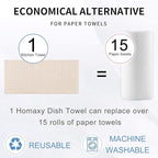 Homaxy 100% Cotton Terry Kitchen Towels, Checkered Designed, Soft and Super - Image 6