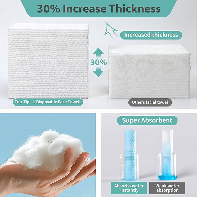 Disposable Face Towel 4 Boxes, 100% Pure Cotton, Soft & Skin Friendly Face - Image 5