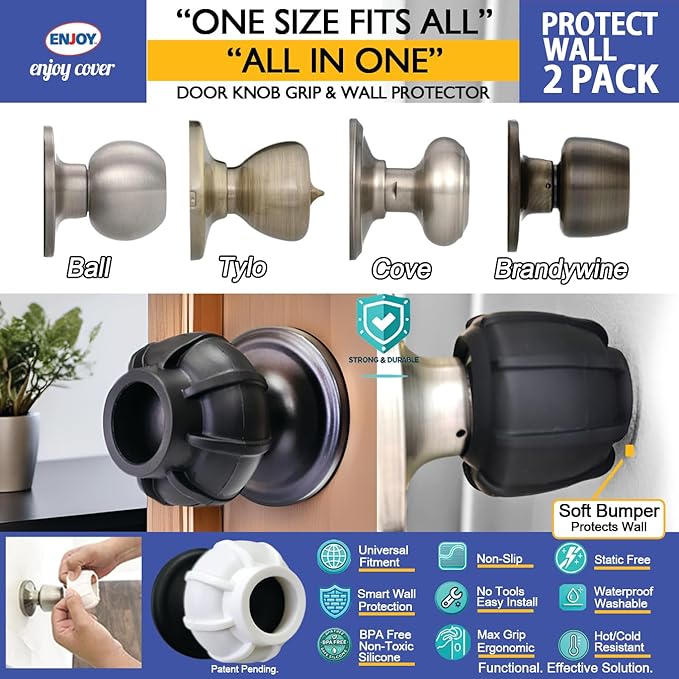 Enjoy Cover | Door Handle Grip Doorstop Knob Stopper Cover - Image 2