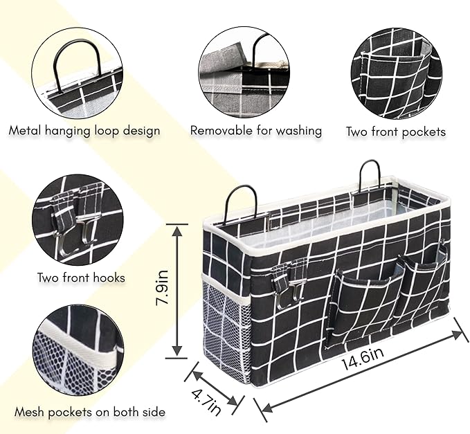 2pcs Large Wall Hanging Organizer Bag, Linen Fabric Door Hanging Storage Baskets - Image 5