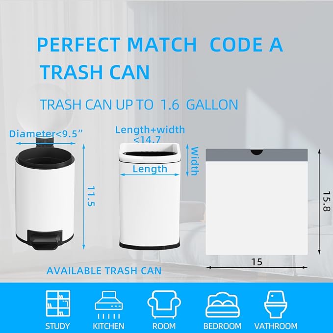 120 Counts 1.6 Gallon Mini Drawstring Trash Bags, Small Garbage Bags by KSSKSS - Image 2