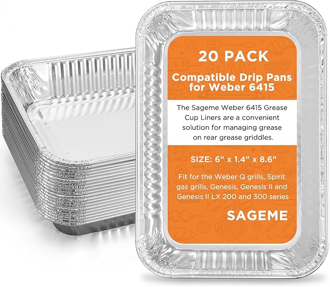 20 Pack Weber Grills Compatible Drip Pans 6415 by Sageme