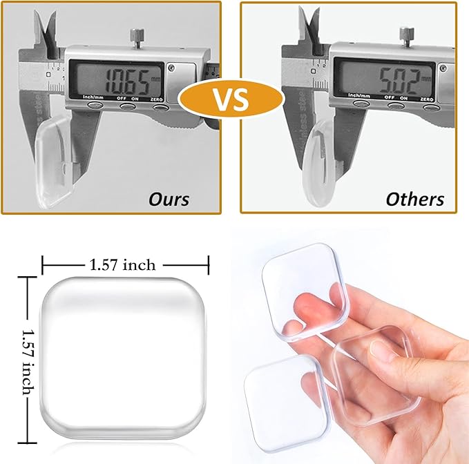 Door Stopper Clear Rubber Door Stops Wall Protector, Transparent Self Adhesive - Image 6