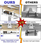 15.7” Under Desk Cable Management Tray, No Drill Heavy Duty Steel Standing Desk - Image 2