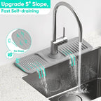 17.7'' Faucet Mat for Kitchen Sink Kitchen Sink Splash Guard Silicone Kitchen - Image 3
