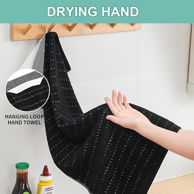 SALAS Kitchen Dish Towels, Bulk Cotton Kitchen Hand Towels, 390 GMS Plaid Dish - Image 5